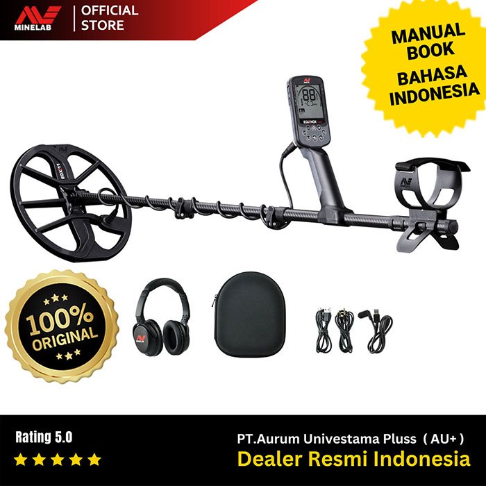 Metal Detektor Minelab Equinox 700 RESMI Detektor Emas dan Harta Karun, Multi IQ Waterproof 5 Meter 