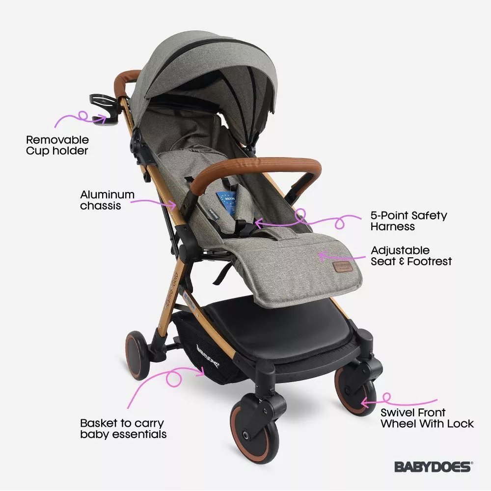 Stroller Babydoes Esmio Gold / Stroller  Esmio / Kereta Bayi