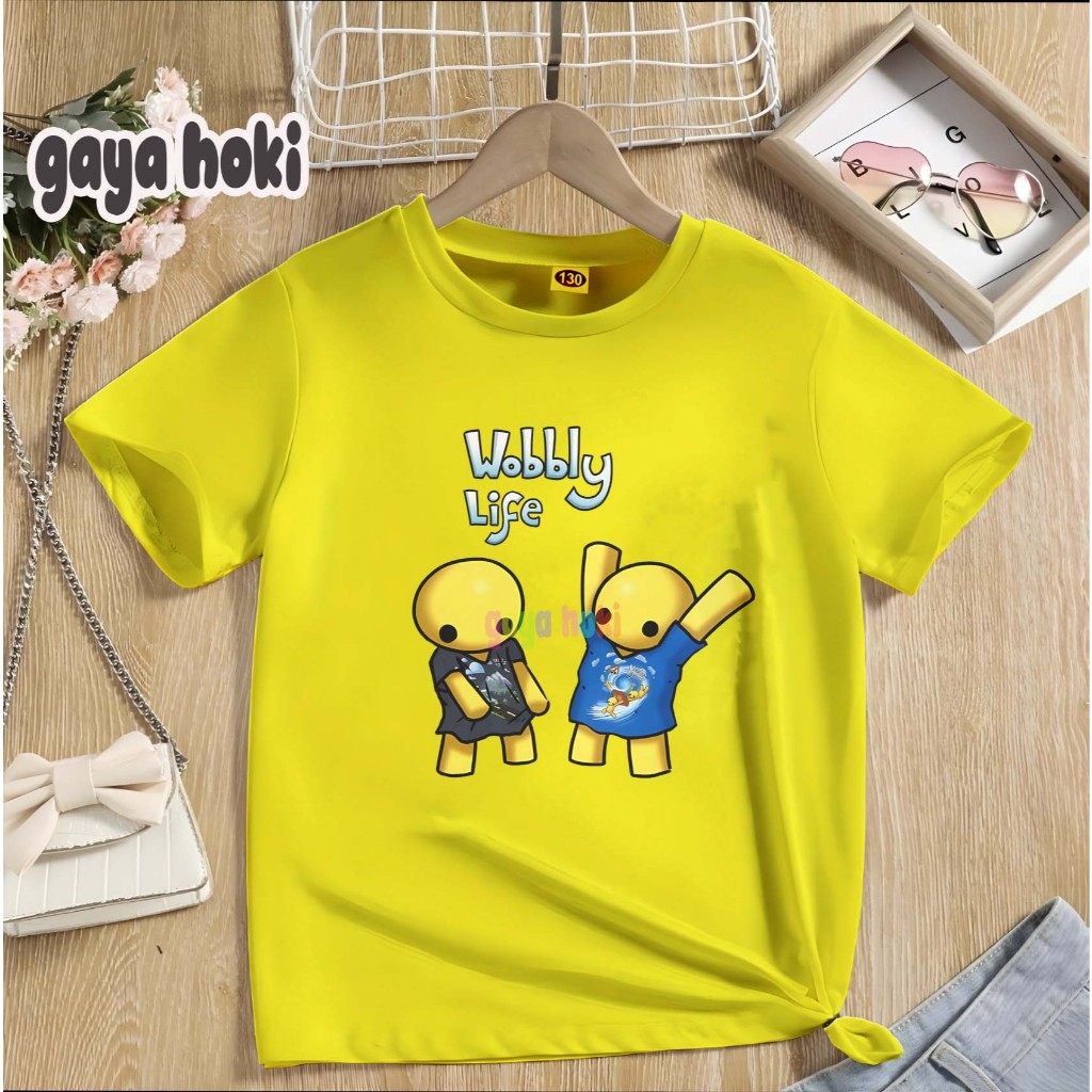 Baju Kaos Anak Gambar Wobbly Life Game Bahan Premium Unisex