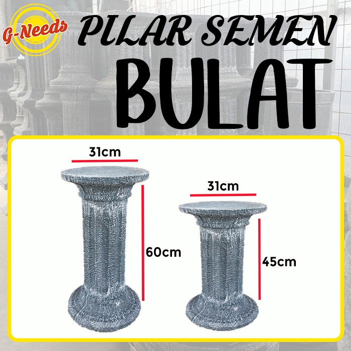 Pilar Semen Pilar Pot Semen Dudukan Pot Bulat Bundar 45cm , 60cm