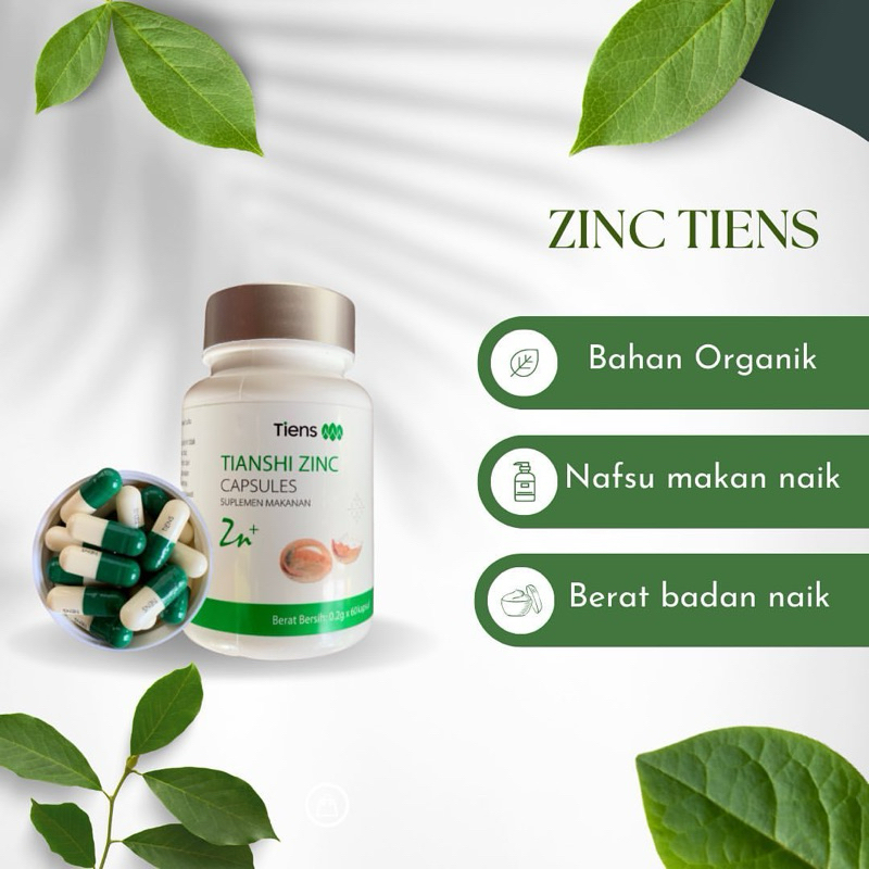Tianshi Zinc Tiens PER 1 KAPSUL ECERAN  1 Botol isi 60 Kapsul Penambah Nafsu Makan Anak 1 Botol & Ec
