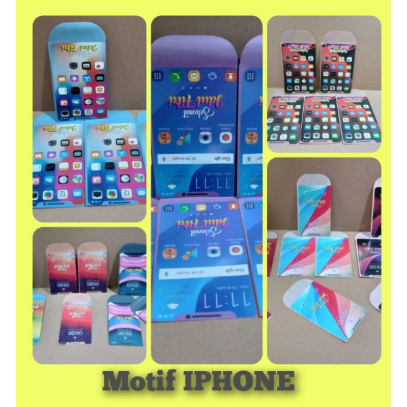 

50Pcs Amplop Lebaran Unik Motif IPHONE Isi 50Lembar