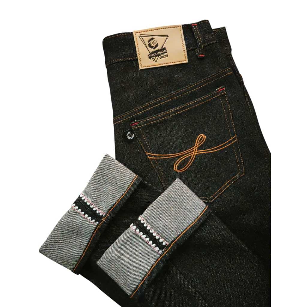 Evolusion Celana Selvedge Denim 15oz Raw Denim Celana Jeans Pria