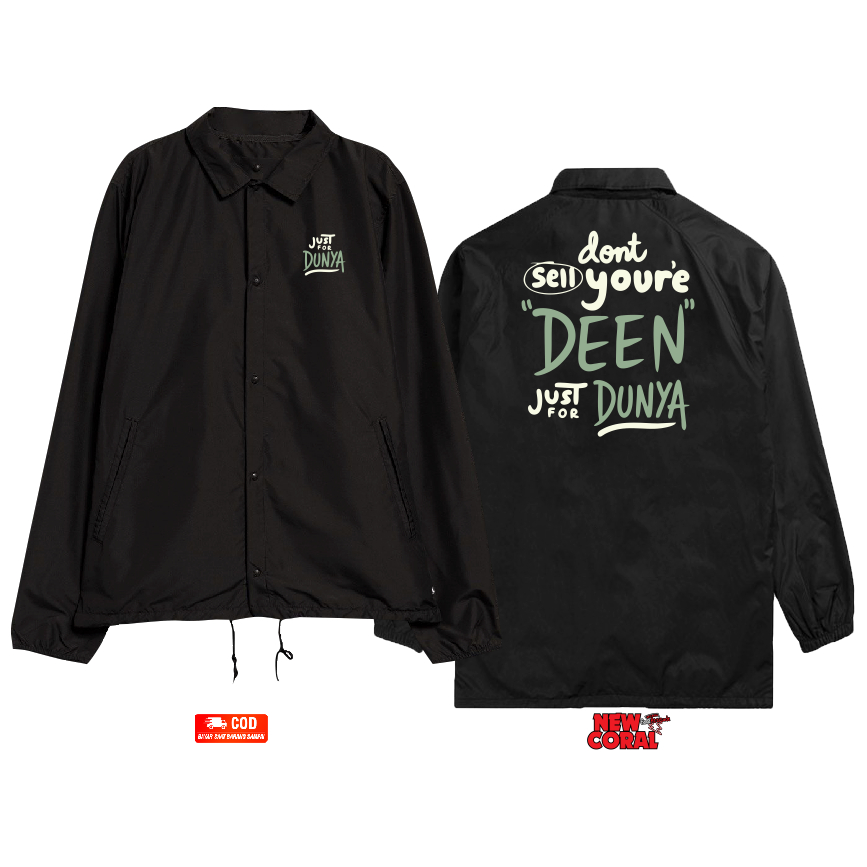 Jaket Coach Windbreaker Islam Muslim Dunya Printing Bahan Waterproof Kualitas Distro