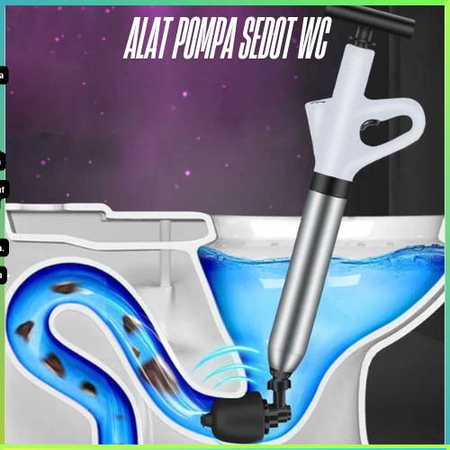 Alat Pompa Sedot WC Toilet jongkok tersumbat buntu Mampet  Plunger High Pressure 3in1