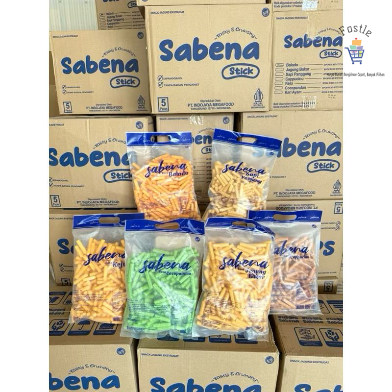 Sabena Snack 1 Dus Makanan Ringan Balado Kapucino Rasa Lengkap Keju Murah Sabena Chiki Stik Cocopand