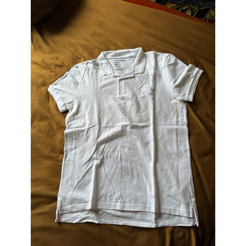 Polo Giordano white , size L ori 100%