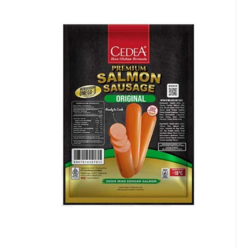 

CEDEA SALMON SAUSAGE PREMIUM ORIGINAL PCK 390GR - only sameday dan instan