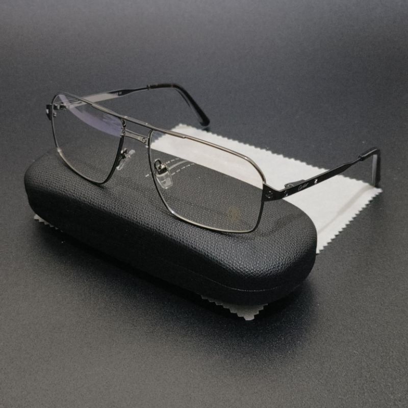 Frame Kacamata Premium C'tiere Aviator Square Gunmetal