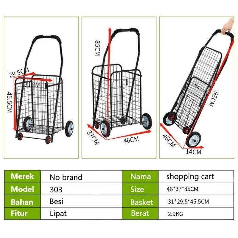 Troli Keranjang Belanja Portable