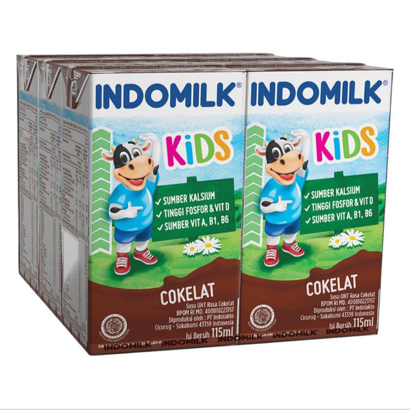 

INDOMILK Kids Susu UHT Chocolate 6 x 115 ml