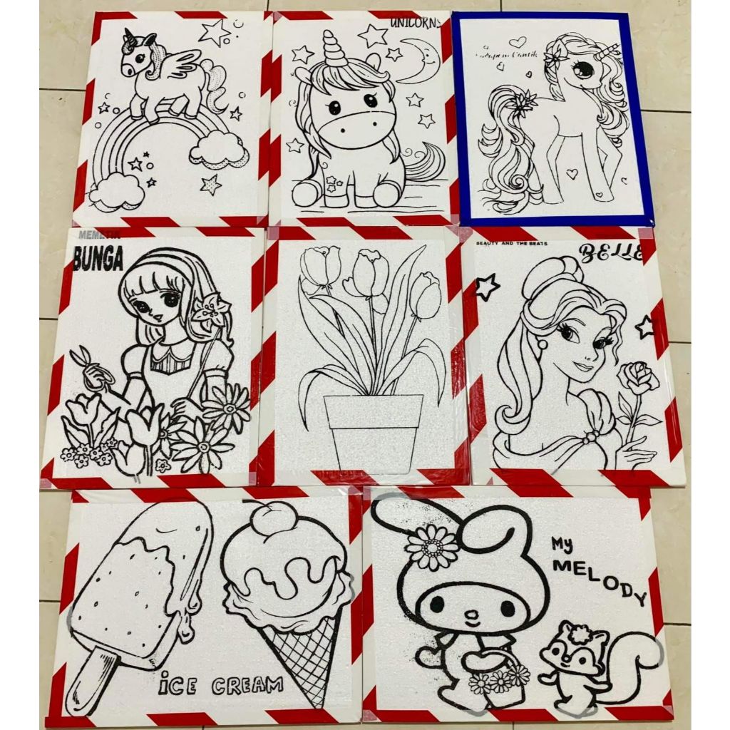 

MS -(25 Pcs) [Lis Lakban] Styrofoam Lukis Uk 30x40x1 cm / Sterofoam Lukis Anak Lis Lakban
