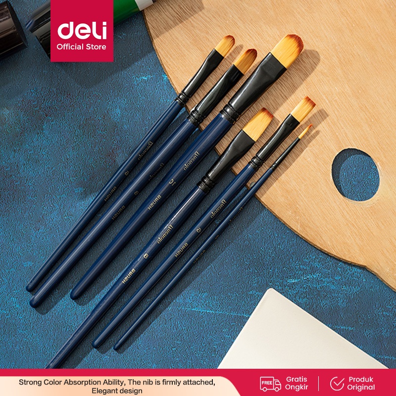 

Deli Set Kuas Akrilik / Acrylic Brush-set 6 PCS EC278