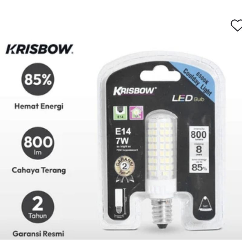 Lampu Jagung E14 Krisbow Corn Bohlam LED 7 Watt Coolday Light