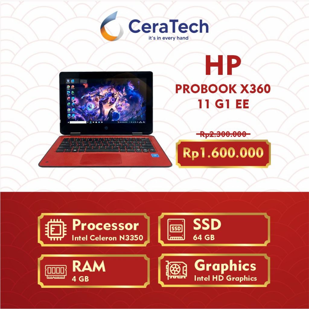 HP PROBOOK X360 11 G1 EE INTEL CELERENON N3350