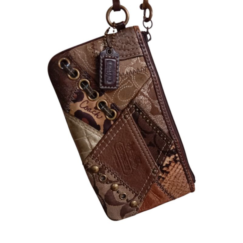 coach wristlet/clutch patchwork authentic rare item vintage