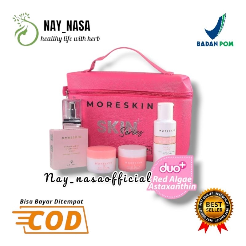 MORESKIN PAKET PINK NASA PAKET KECANTIKAN/SKIN/CREAM GLOWING/CREAM KECANTIKAN/CREAM HERBAL/JERAWAT/F