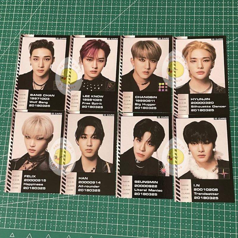 PHOTOCARD STRAY KIDS ODDINARY ID CARD BANGCHAN CHANGBIN LEE KNOW LINO HYUNJIN SEUNGMIN HAN JISUNG FE