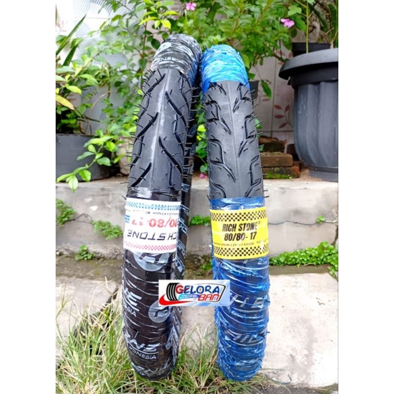 Terlaris Ban Rich Stone 80/80-17 Ban 90/80-17 Tubetype Atau Bukan Tubeless Ban Montor Ring 17 Ban