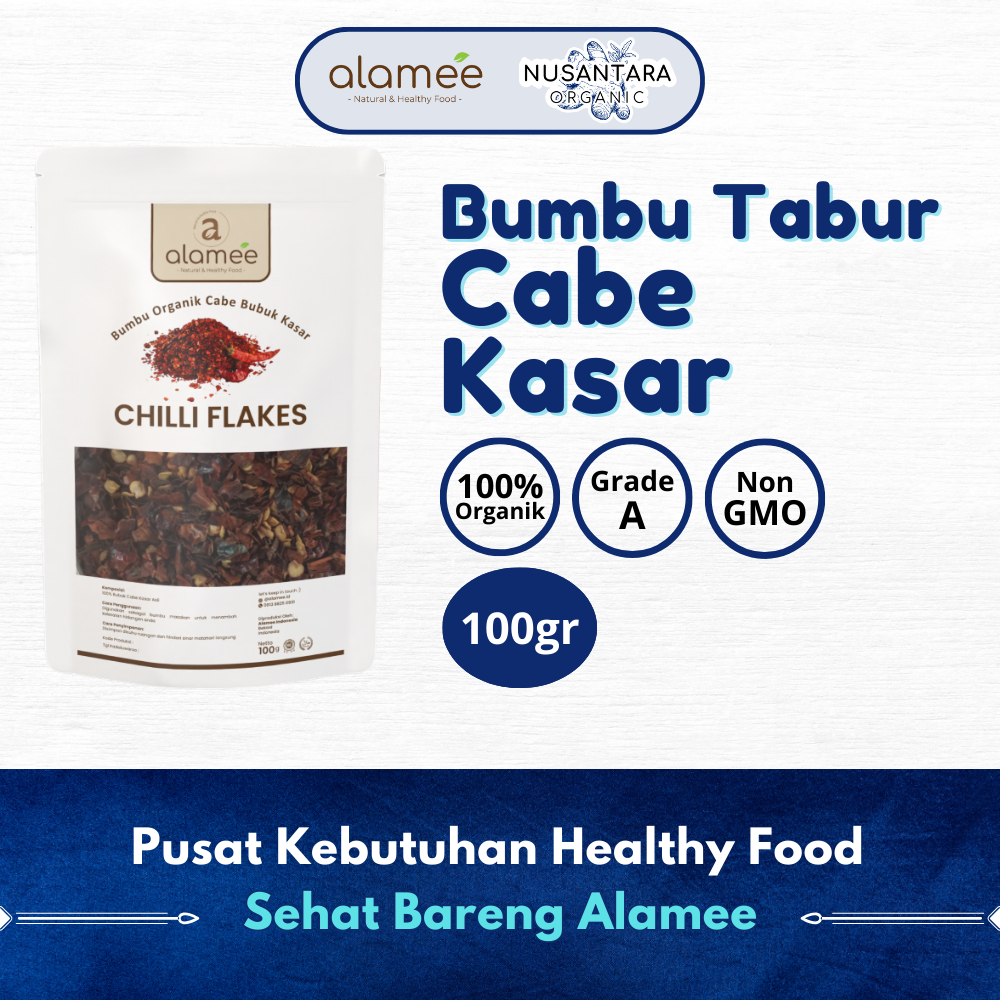 

ALAMEE 100gr Cabe Bubuk Kasar Chilli Flakes Cabai Bumbu Dapur Masak Organik Rempah Rimpang Seasoning