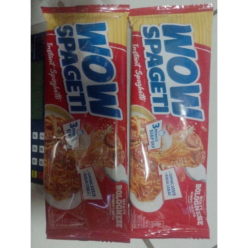 

instan spaghetti WOW SPAGHETTI rasa bolognese berat bersih 84g harga jual satuan