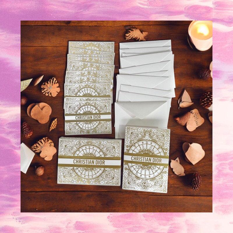 

Dior Letter Set Xmas isi 10 Kartu Ucapan & Amplop Limited Edition