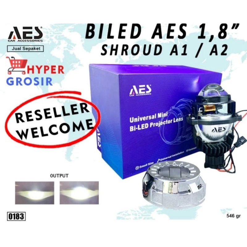 PROJECTOR BILED 1.8 INCH PAKETAN SHROUD A1 A2 MERK AES TIPE SHROUD A2