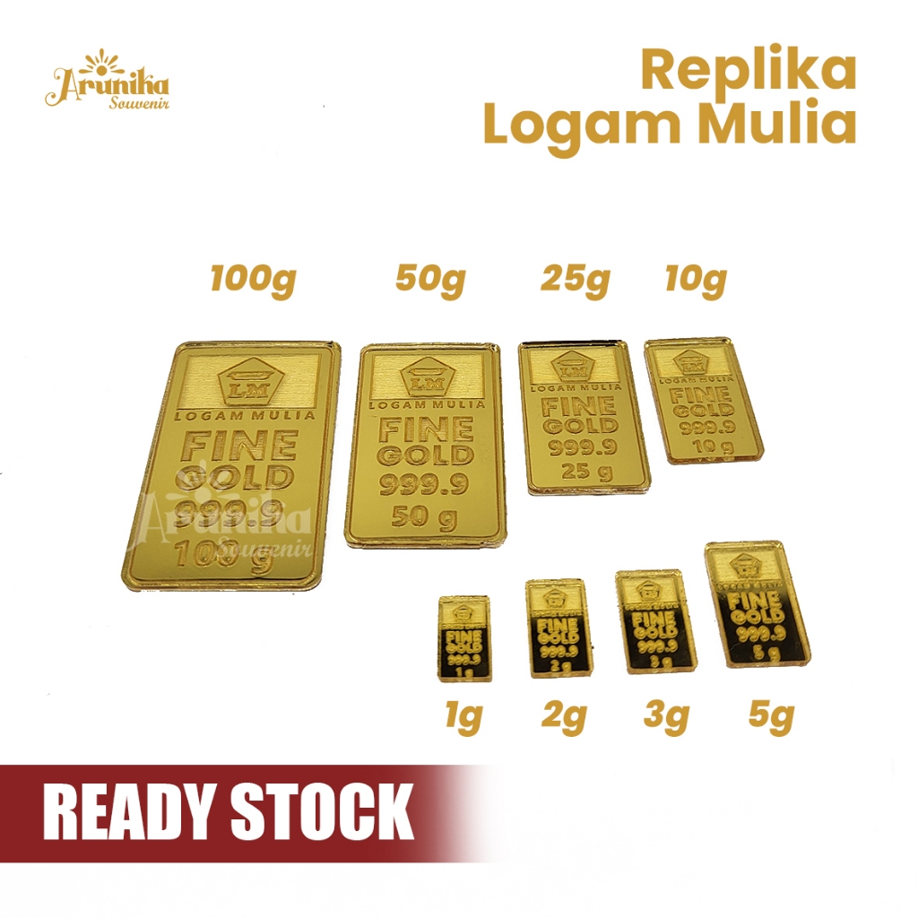 Replika Logam Mulia | Replika Emas Untuk Mahar | Replika Logam Mulia Emas Akrilik Mirror Gold