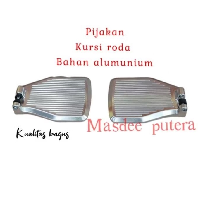 pijakan kaki kursi roda model baut,bahan alumunium, sparepart kursi roda