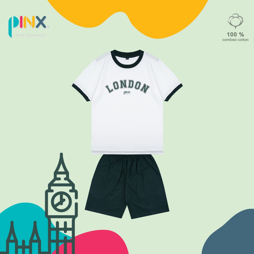 RB SALE PinxKids - Setelan Anak usia 1 - 8 tahun Tshirt Street London City