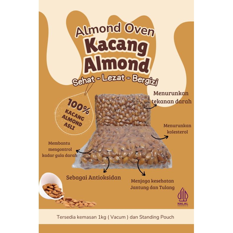 

Kacang Almond Roasted Almond Premium Panggang 100 GRAM