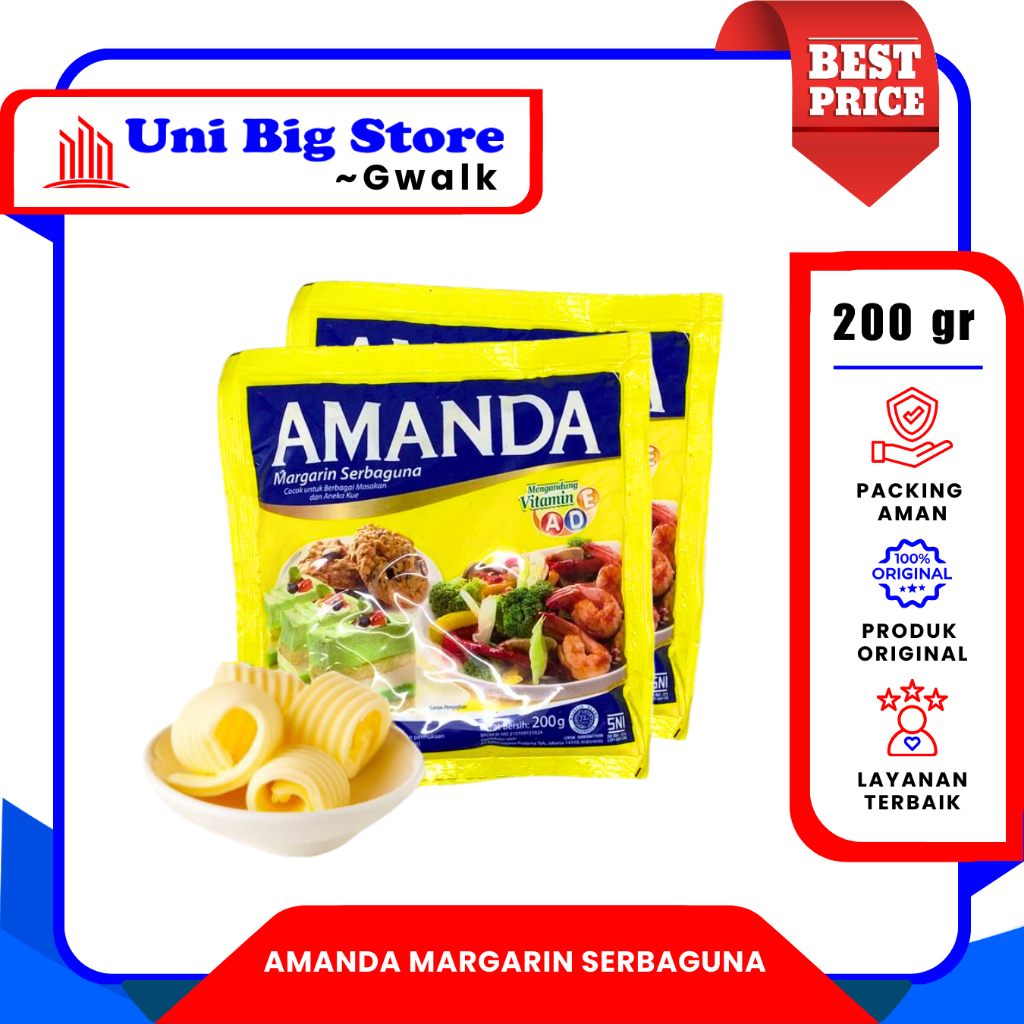 

AMANDA MENTEGA MARGARIN SERBAGUNA SACHET - 200 gr