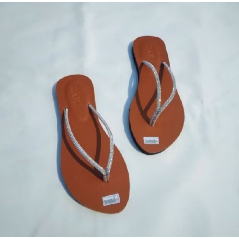 Sandal Jepit Wanita motif Zara, Sandal Jepit wanita Tali full Mutiara Terbaru