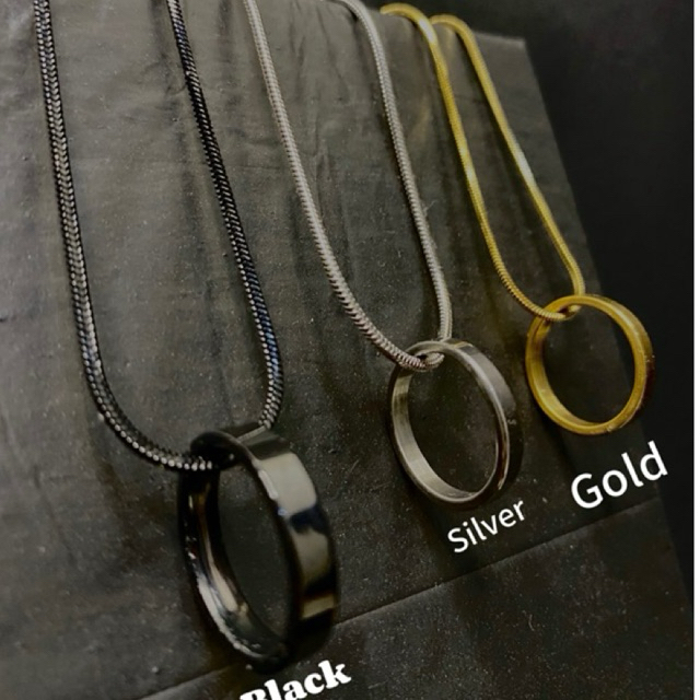 ✅Cod Kalung Titanium Model Terbaru Kalung Titanium Liontin Cincin Kalung Titanium Pria Terbaru Kalun