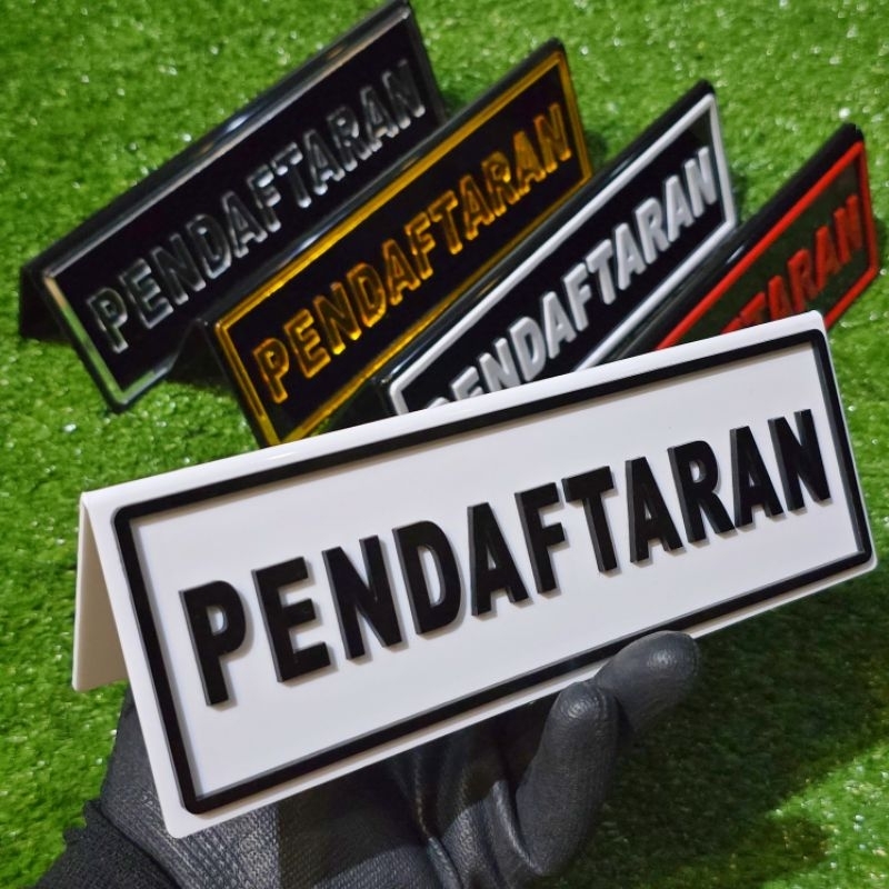 

papan acrilik pendaftaran, kwalitas premium 3D timbul