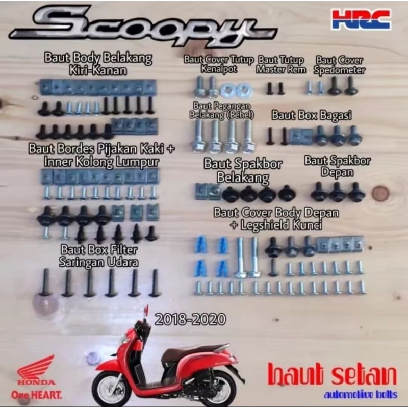 Baut Fullset Body Honda Scoopy Esp 2018-2020/Baut Fullbody Scoopy Esp Baut Fullset Body Honda Scoopy