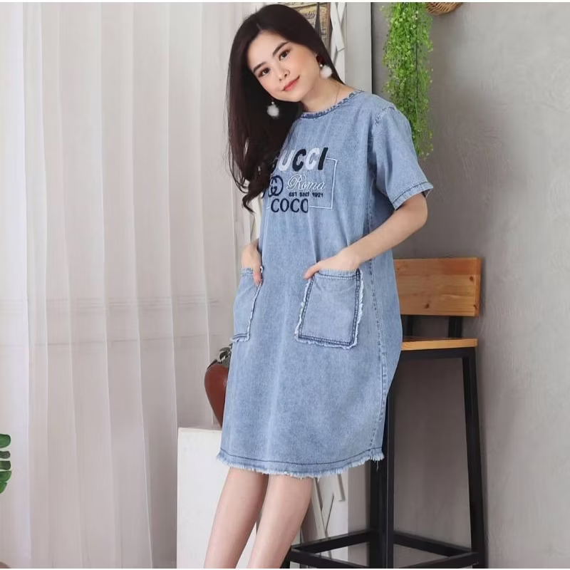 DENIM DRESS / DASTER JEANS/ DAILY WEAR/ SNOWBLUE SERIES BANYAK VARIAN MOTIF DASTER JEANS