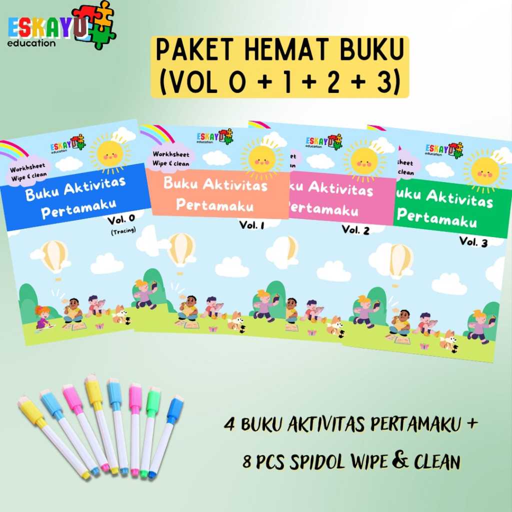 PAHE Buku Aktivitas Pertamaku VOL 0-1-2-3 (4 Buku) gratis spidol