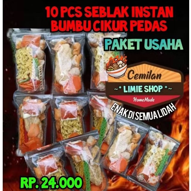 

paket usaha 10 pcs seblak bumbu cikur instan pedas