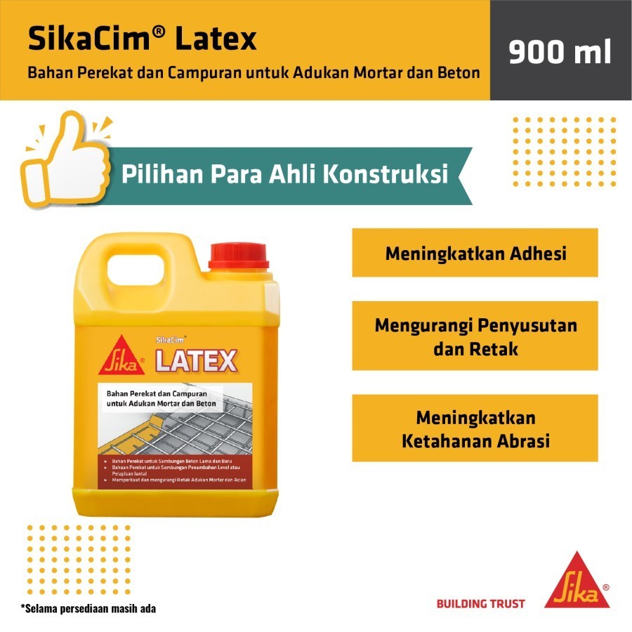 SIKA SikaCim Latex 900ml / Cairan Obat Perekat Campuran Semen Mortar Beton 900 ml / Bonding Agent