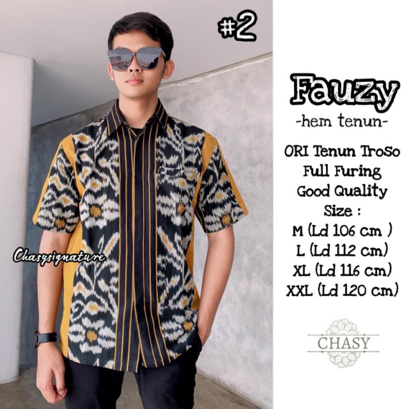 Fauzy Hemi Tenun Troso|Kemeja/Koko pria terbaru 2025, UKURAN M-XXL