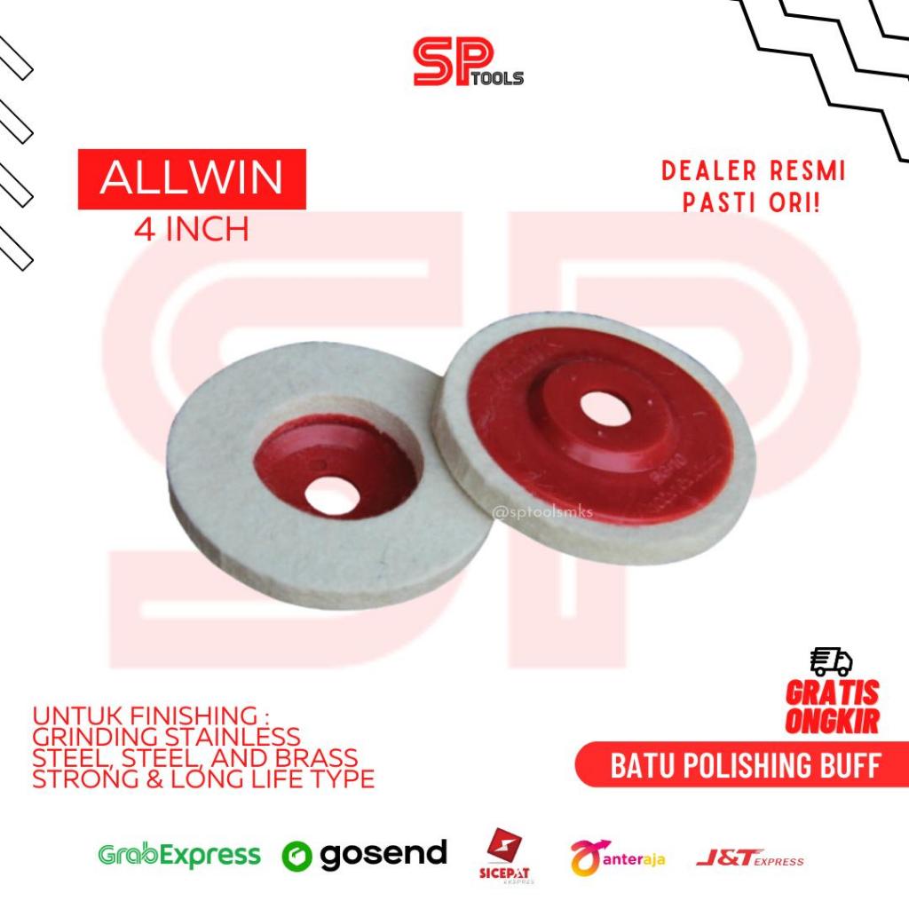 MATA BATU POLISHING WOVEN / POLES / SPON GERINDA ALLWIN FINISHING STAINLESS 4" PUTIH