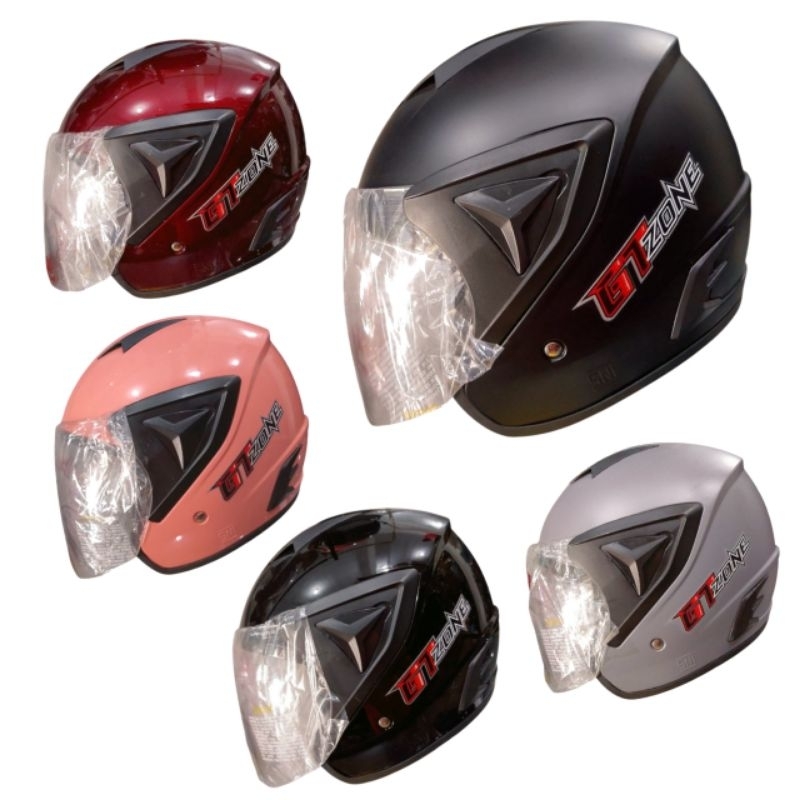 Helm GT ZONE Solid standar SNI kaca bening