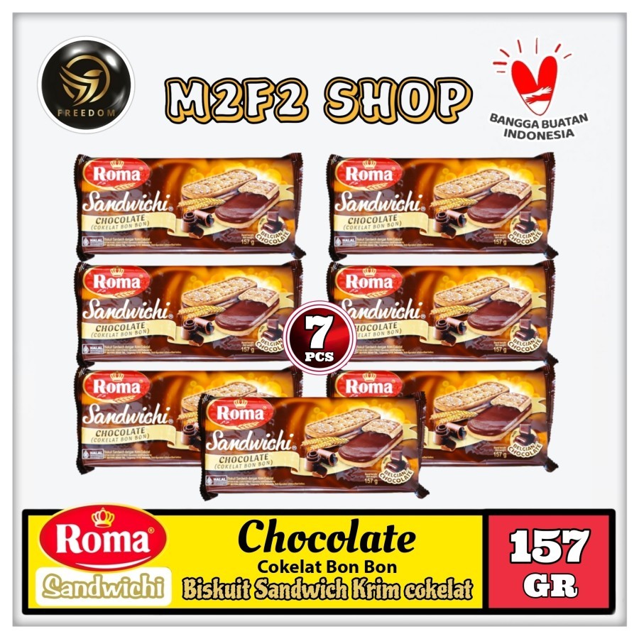 

Roma Biskuit Sandwichi Chocolate | Cokelat Bon Bon - 157 gr (Kemasan 1 Pack)