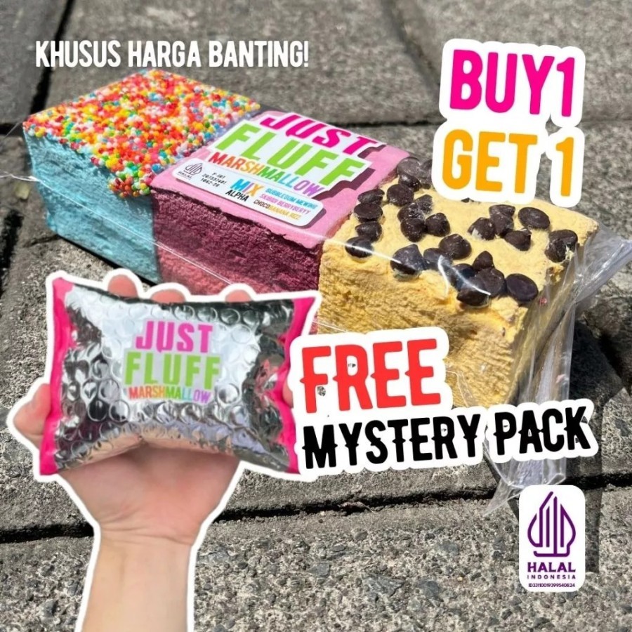 

[BUY 1 GET 1] MARSHMALLOW MIX + MYSTERY PACK JUSTFLUFF [HALAL] [BEBAS PILIH]