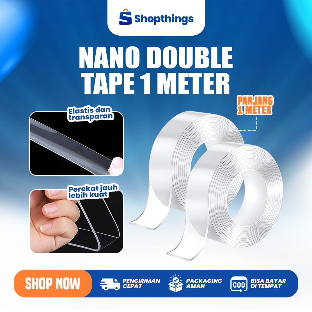 

NANO DOUBLE TAPE TRANSPARAN SERBAGUNA Double Tape Peralatan Kantor