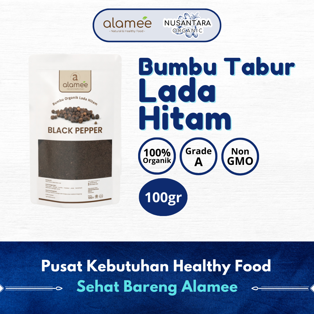 

ALAMEE 100gr Blackpepper Powder Lada Hitam Bubuk Black Pepper Bumbu Dapur Instan Nusantara Organic