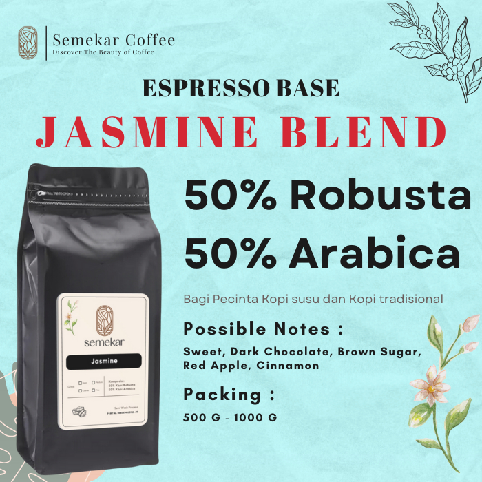 

Kopi Blend Jasmine Arabica Robusta Espresso Roasted Beans - 500G & 1000G