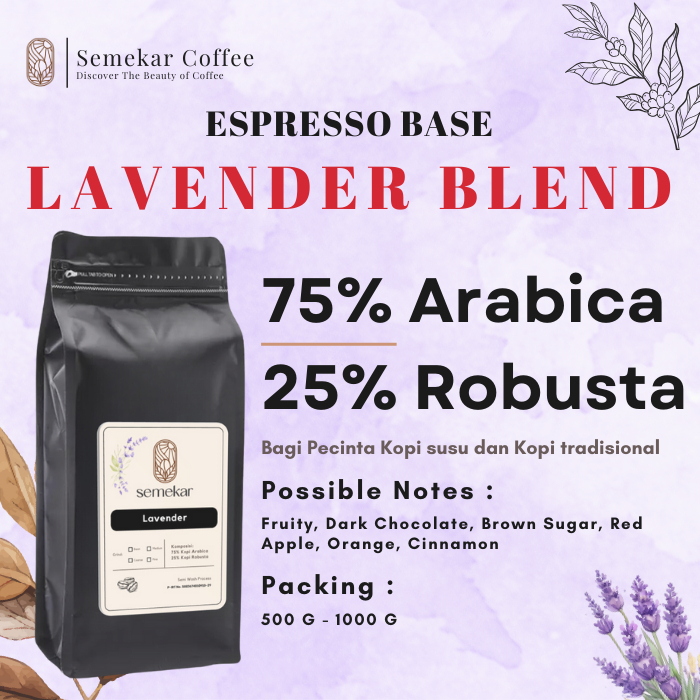 

Kopi Blend Lavender Arabica Robusta Espresso Roasted Beans - 500G & 1000G