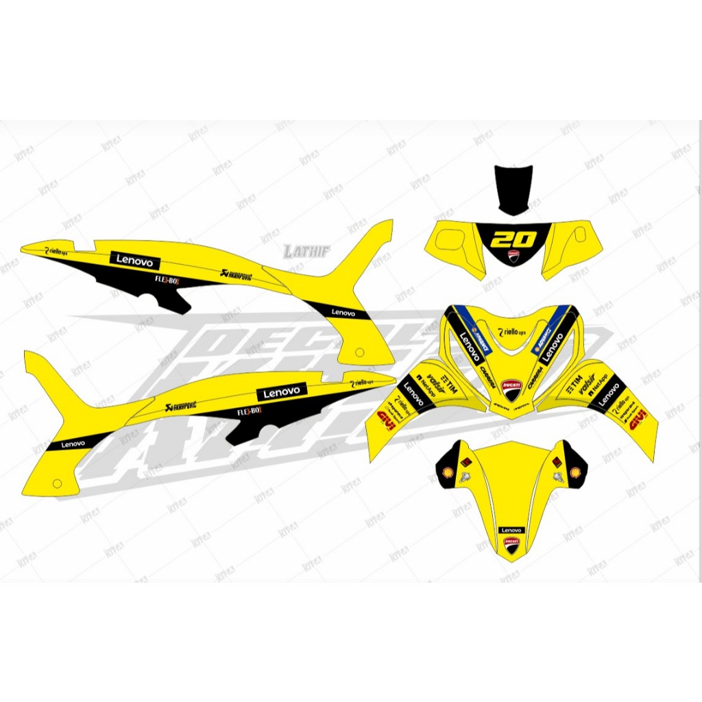 Decal Revofit Stiker Striping Revo fit Motif simple kuning hitam
